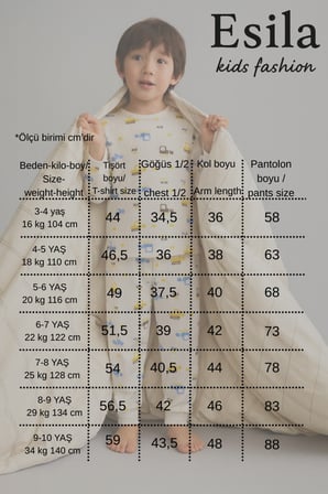 Erkek Çocuk Pijama Takımı Uzun Kollu Baskılı 4-9 Yaş