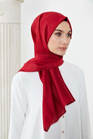SETRMS KIRMIZI Modal İpek Düz Şal 242907218