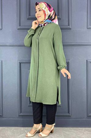 ME KADIN PİLELİ SÜS DÜĞMELİ TESETTÜR TUNİK