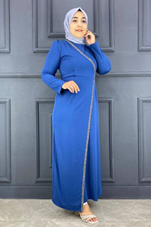 ME ŞERİT TAŞ DETAYLI SCUBA ELBİSE