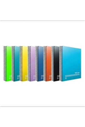 Fresco Spiralli Pp Kapak A4 96 Yaprak Defter Seti - 4 Kareli, 4 Çizgili 8'li