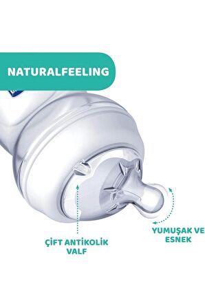 Natural Feeling Pp Biberon Seti 150+250+330 ml Desenli