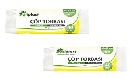 Atiplast Standart Mini Çöp Torbası (Şeffaf) (40X50 Cm) (80 Gr) (Mic:11µ) (Yıldız) (50 Rulo) (1 Koli)