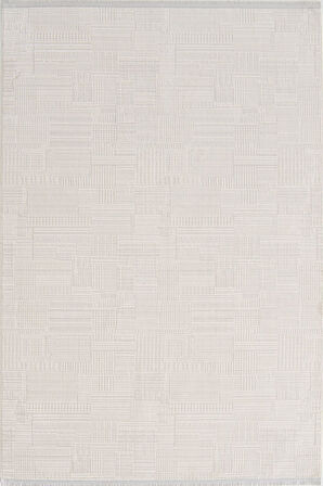 Enti Halı Lune Koleksiyonu Saçaklı Halı 8705 Beyaz