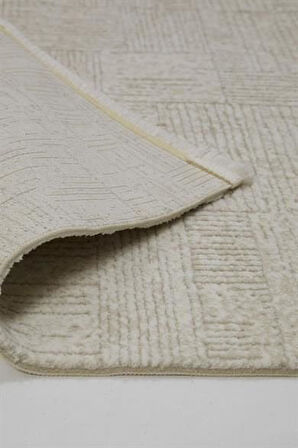 Dekorenti Halı Mira Koleksiyonu Dekoratif Saçaklı Halı 1608 Vizon