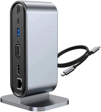 Type-C Support 4 K 12 In 1 Dock Model Pd Station Çoklayıcı Dönüştürücü Çevirici 12'si 1 Arada Dock, HDMI 4K, 100Mbps Ethernet, 3 x USB-A 3.0 ve 100W USB