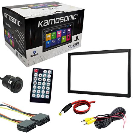 KAMOSONIC KS-G754 DOUBLE TEYP 7" 4X45W MİRRORLİNK BT/USB/SD/FM/AUX KAMERALI