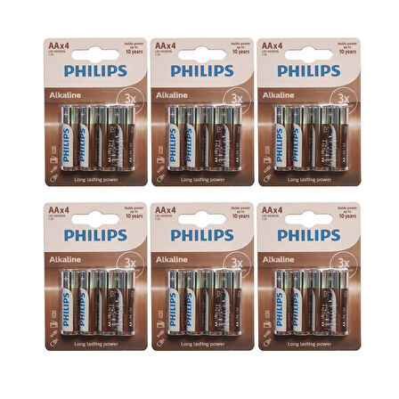 PHILIPS ALKALİNE AA PİL 6 PAKET 24 ADET