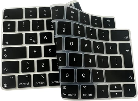 Magic Keyboard 3 ile Uyumlu Klavye Koruyucu A2449 A2450 A3118 A3203, Touch ID uyumlu, Silikon 0.3 mm Ultra İnce, Yıkanabilir, Toz-Sıvı Koruma, Sessiz Yazım Siyah