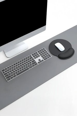 ComfiPad Bilek Destekli Konfor Kaymaz Ergonomik Mouse Pad Siyah Siyah