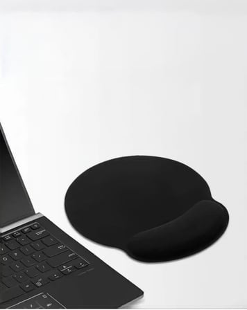 ComfiPad Bilek Destekli Konfor Kaymaz Ergonomik Mouse Pad Siyah Siyah