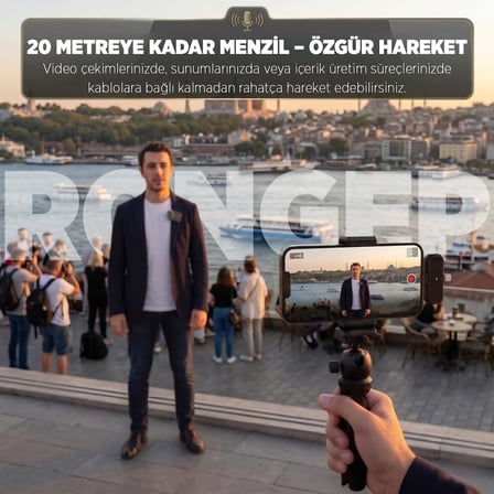 [2'li Kablosuz Yaka Mikrofonu] iPhone/Android Telefonlar/Type-C Girişli PC'ler için Type-C/Lightning Giriş 8-10 Saat Pil Ömrü 20 Metreye Kadar Menzilli Tak Çalıştır Kablosuz Mikrofon (Siyah)