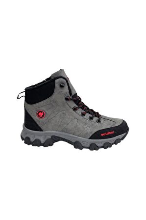 Soğuk Geçirmez Unisex Uzun Outdoor Trekking Bot Ayakkabı GRİ