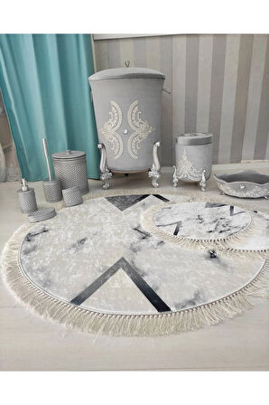 Multi  Kaymaz Taban  3lü Banyo Paspas Takımı  641-00