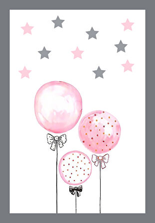 Renkli Pvc Deri Kaymaz Taban Balon Çocuk Saçaksız Halı H7098