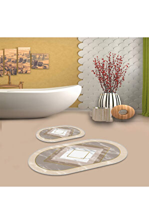 Multi  Kaymaz Taban  Oval Banyo Paspas Takım  BB-101