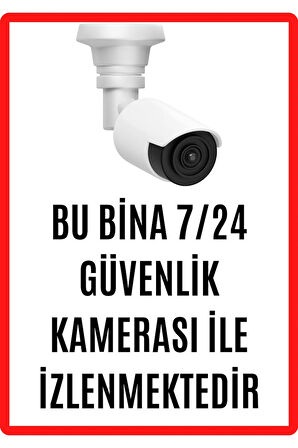 Bu Alan 7/24 Saat Kamerayla Izlenmektedir Uyarı Ikaz Levhası Pvc Kaplama A4