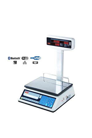 30 Kg 5 Gr Onaylı Fiyat Hesaplamalı Market Terazisi