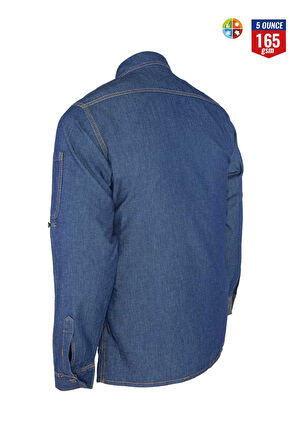 Myform Gömlek Uzun Kol Safari Jean Mavi 01114