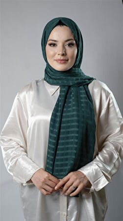 Zümrüt Desenli Şal Şifon Kumaş Kareli Çizgili 202107_37