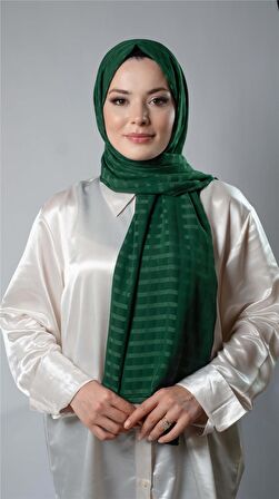 Zümrüt Desenli Şal Şifon Kumaş Kareli Çizgili 202107_37