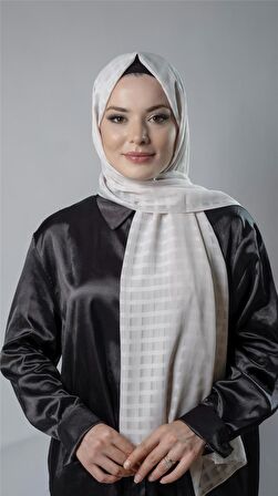 Taş Desenli Şal Şifon Kumaş Kareli Çizgili 202107_46