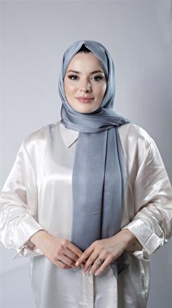 Antrasit Düz Klasik Şal Şifon Kumaş Janjan Abiye 202108_25