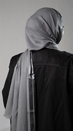 Gri Şerit Çizgili Şal Viskon Kumaş Bursa Dolama 202109_15