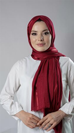 Bordo Çizgili Şal Viskon Kumaş Bursa Dolama 202110_16