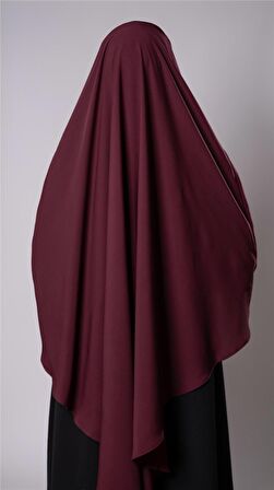 Bordo Pratik Hazır Geçmeli Tesettür Eşarp Medine İpeği Bağcıklı Sufle Hijab 2301_16