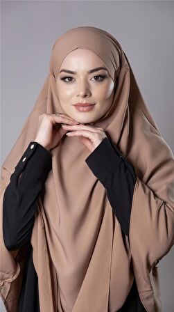 Taba Pratik Hazır Geçmeli Tesettür Eşarp Medine İpeği Bağcıklı Çift Katlı Sufle Hijab 2302_33