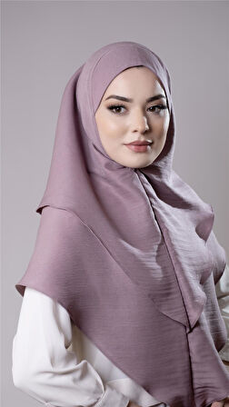 Violet Pratik Hazır Geçmeli Tesettür Eşarp Pamuk Caz Kumaş Çift Katlı Düz Hijab 2303_21