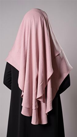 Pudra Pratik Hazır Geçmeli Tesettür Eşarp Pamuk Caz Kumaş Çift Katlı Çapraz Hijab 2304_06