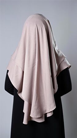 Bej Pratik Hazır Geçmeli Tesettür Eşarp Pamuk Caz Kumaş Çift Katlı Çapraz Hijab 2304_12