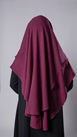 Bordo Pratik Hazır Geçmeli Tesettür Eşarp Pamuk Caz Kumaş Çift Katlı Çapraz Hijab 2304_16