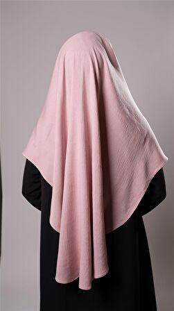 Pudra Pratik Hazır Geçmeli Tesettür Eşarp Pamuk Caz Kumaş Tek Katlı Çapraz Hijab 2305_06