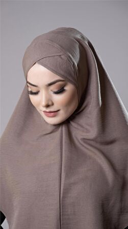 Vizon Pratik Hazır Geçmeli Tesettür Eşarp Pamuk Caz Kumaş Tek Katlı Çapraz Hijab 2305_10