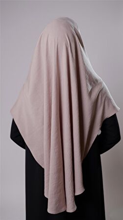 Bej Pratik Hazır Geçmeli Tesettür Eşarp Pamuk Caz Kumaş Tek Katlı Çapraz Hijab 2305_12