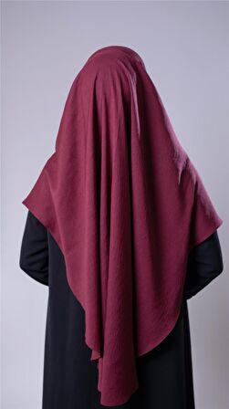 Bordo Pratik Hazır Geçmeli Tesettür Eşarp Pamuk Caz Kumaş Tek Katlı Çapraz Hijab 2305_16