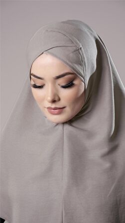 Taş Pratik Hazır Geçmeli Tesettür Eşarp Pamuk Caz Kumaş Tek Katlı Çapraz Hijab 2305_46