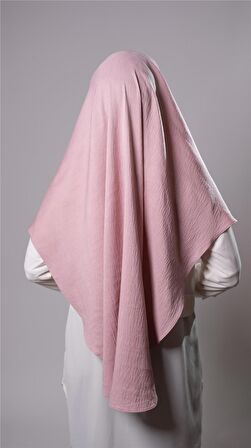 Pudra Pratik Hazır Geçmeli Tesettür Eşarp Pamuk Caz Kumaş Düz Hijab 2306_06