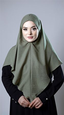 Fıstık Yeşili Pratik Hazır Geçmeli Tesettür Eşarp Pamuk Caz Kumaş Düz Hijab 2306_36