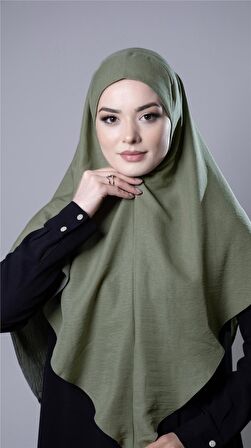 Fıstık Yeşili Pratik Hazır Geçmeli Tesettür Eşarp Pamuk Caz Kumaş Düz Hijab 2306_36