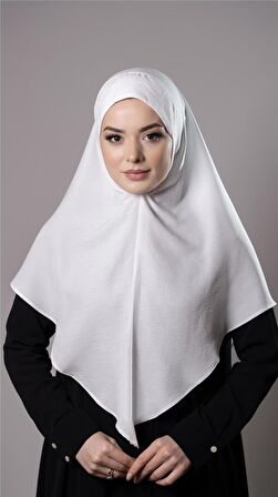 Krem Pratik Hazır Geçmeli Tesettür Eşarp Pamuk Caz Kumaş Düz Hijab 2306_40