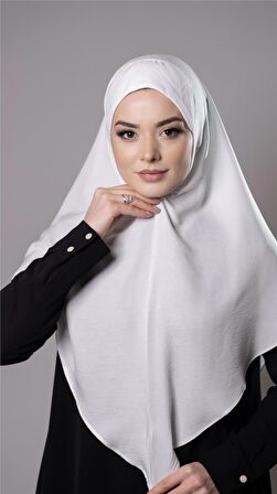 Krem Pratik Hazır Geçmeli Tesettür Eşarp Pamuk Caz Kumaş Düz Hijab 2306_40
