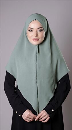 Çağla Yeşili Pratik Hazır Geçmeli Tesettür Eşarp Aerobin Kumaş  Çapraz Hijab 2307_32