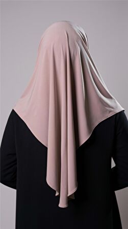 Pudra Pratik Hazır Geçmeli Tesettür Eşarp Sandy Kumaş Düz Hijab 2308_06