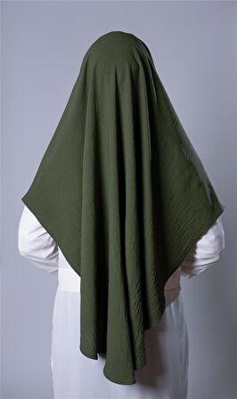 Haki Pratik Hazır Geçmeli Tesettür Eşarp Aerobin Kumaş Düz Hijab 2309_09