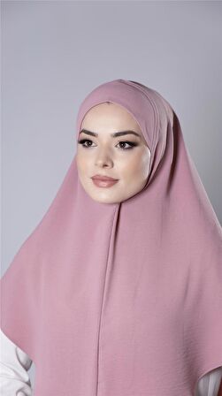 Gül Kurusu Pratik Hazır Geçmeli Tesettür Eşarp Aerobin Kumaş Düz Hijab 2309_18