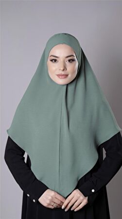 Çağla Yeşili Pratik Hazır Geçmeli Tesettür Eşarp Aerobin Kumaş Düz Hijab 2309_32